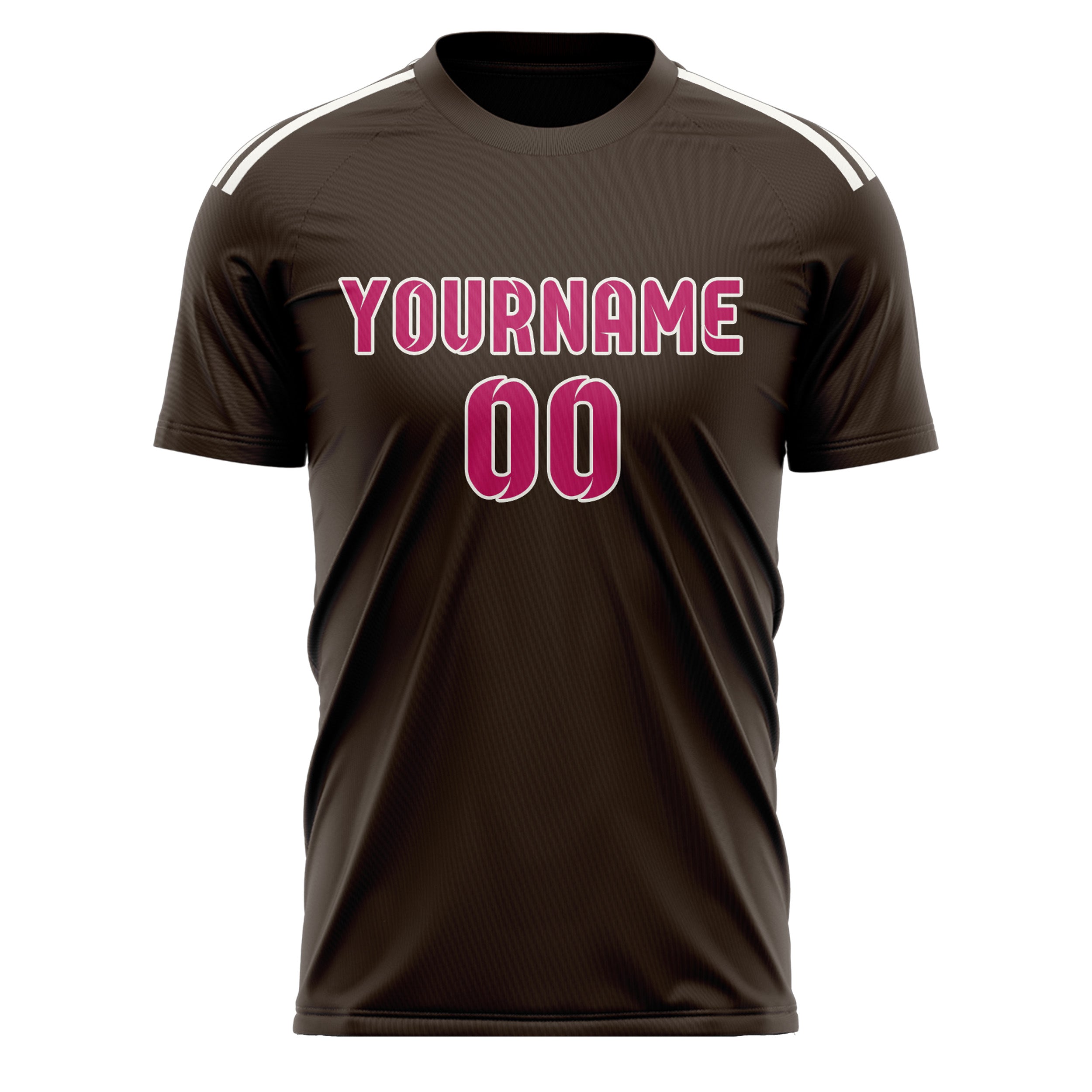 Maillot de football personnalisé marron et rose