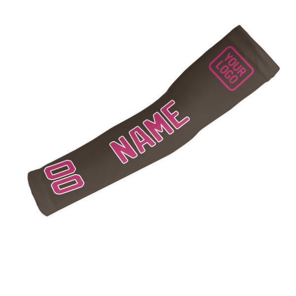Manchon personnalisé marron et rose