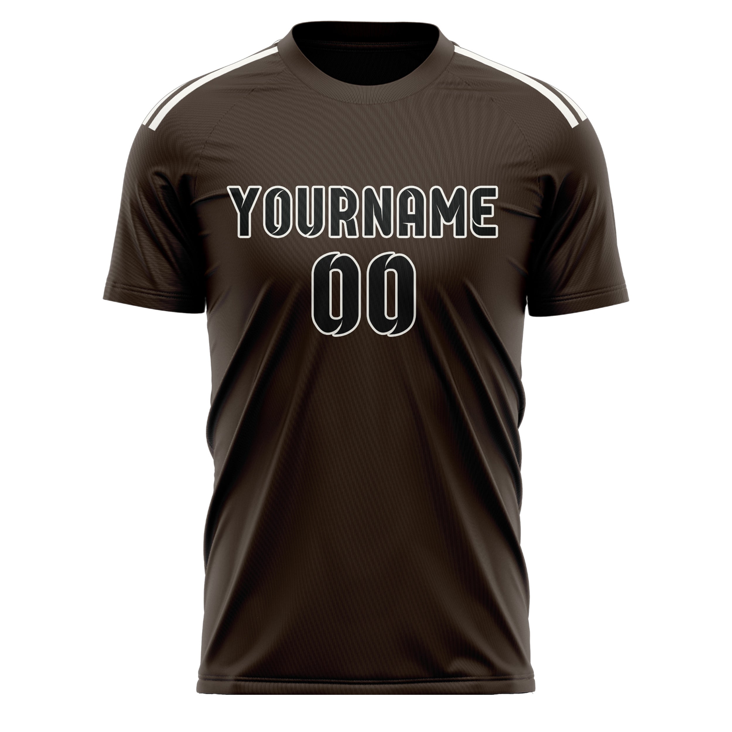 Maillot de football personnalisé marron et noir