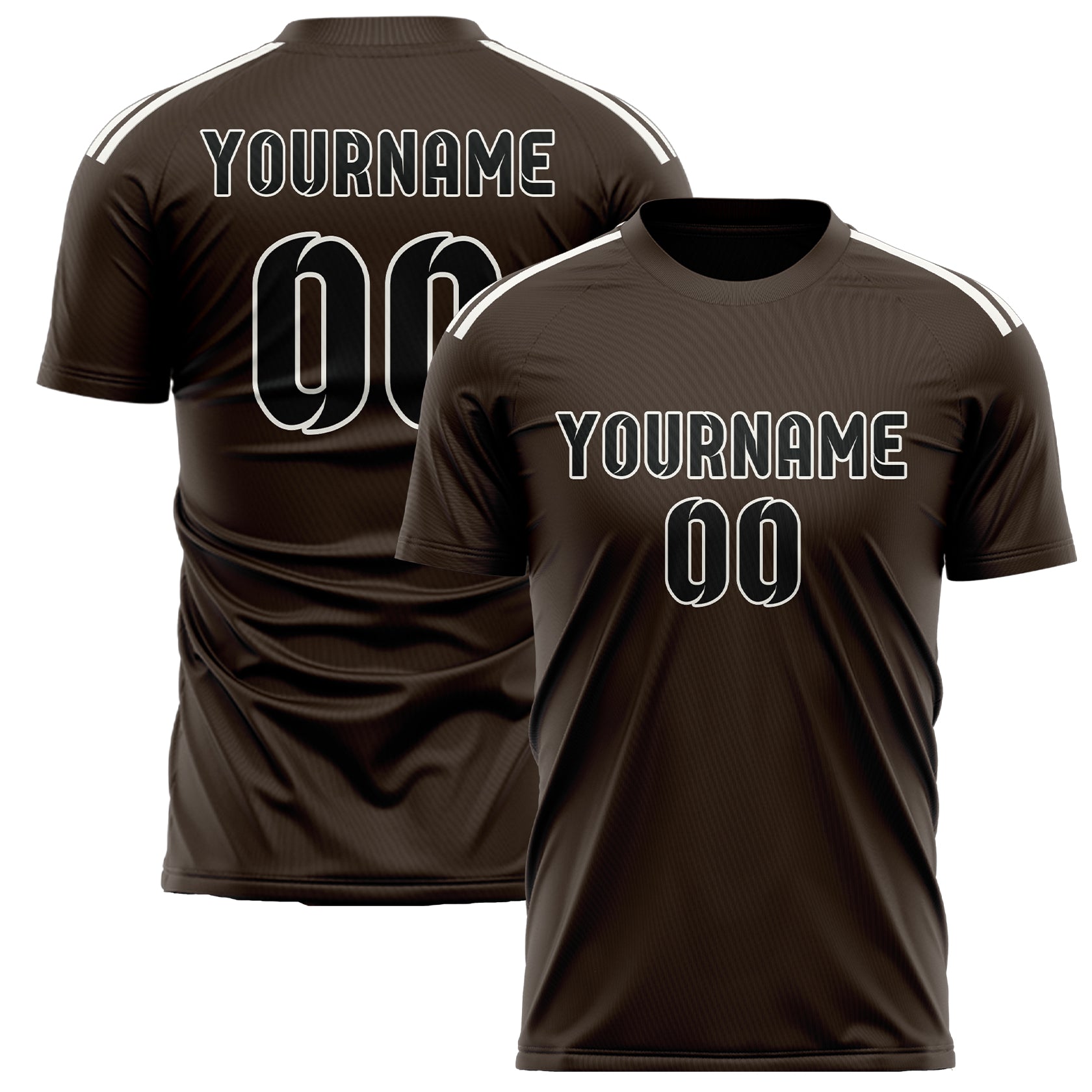 Maillot de football personnalisé marron et noir