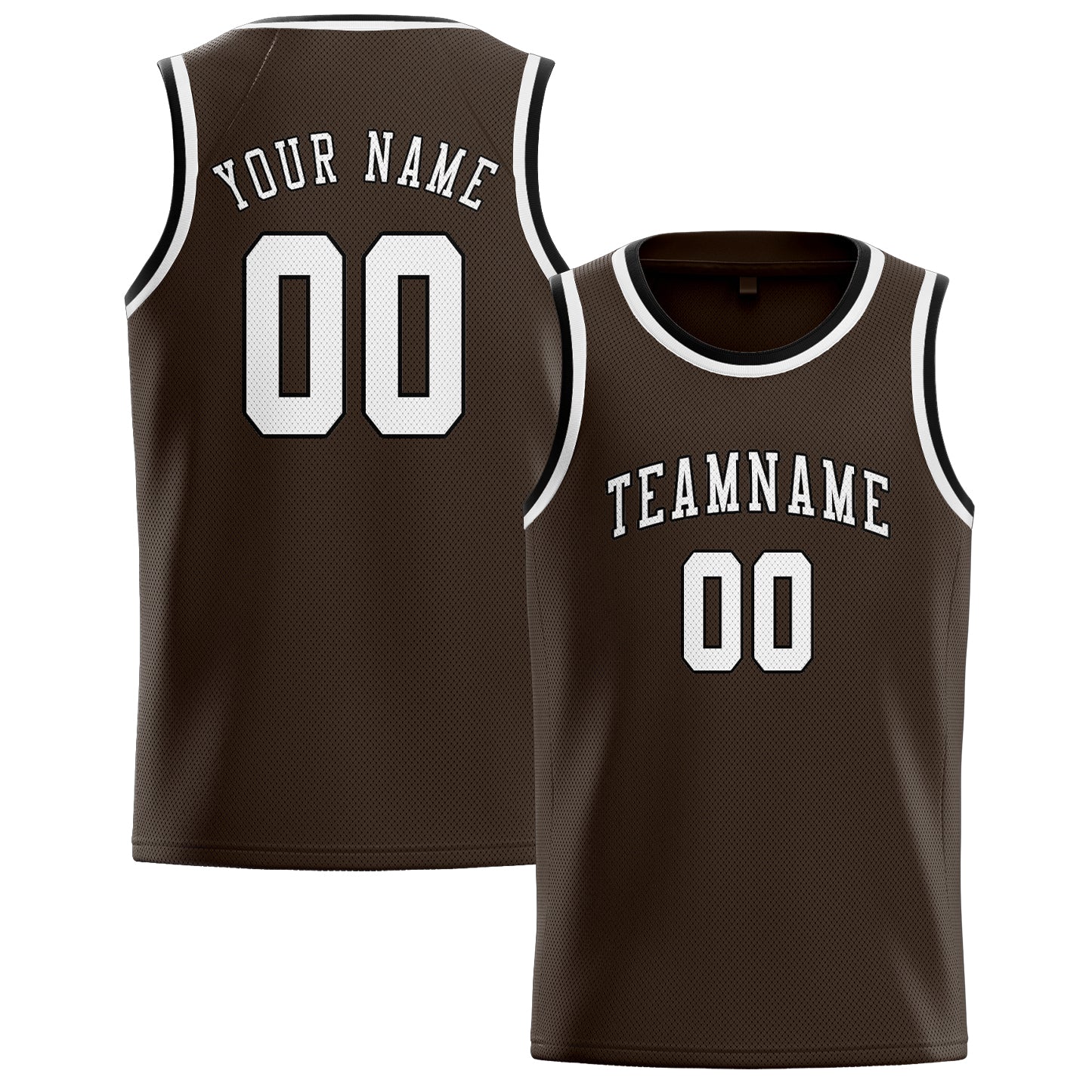 Maillot de basketball personnalisé marron et blanc