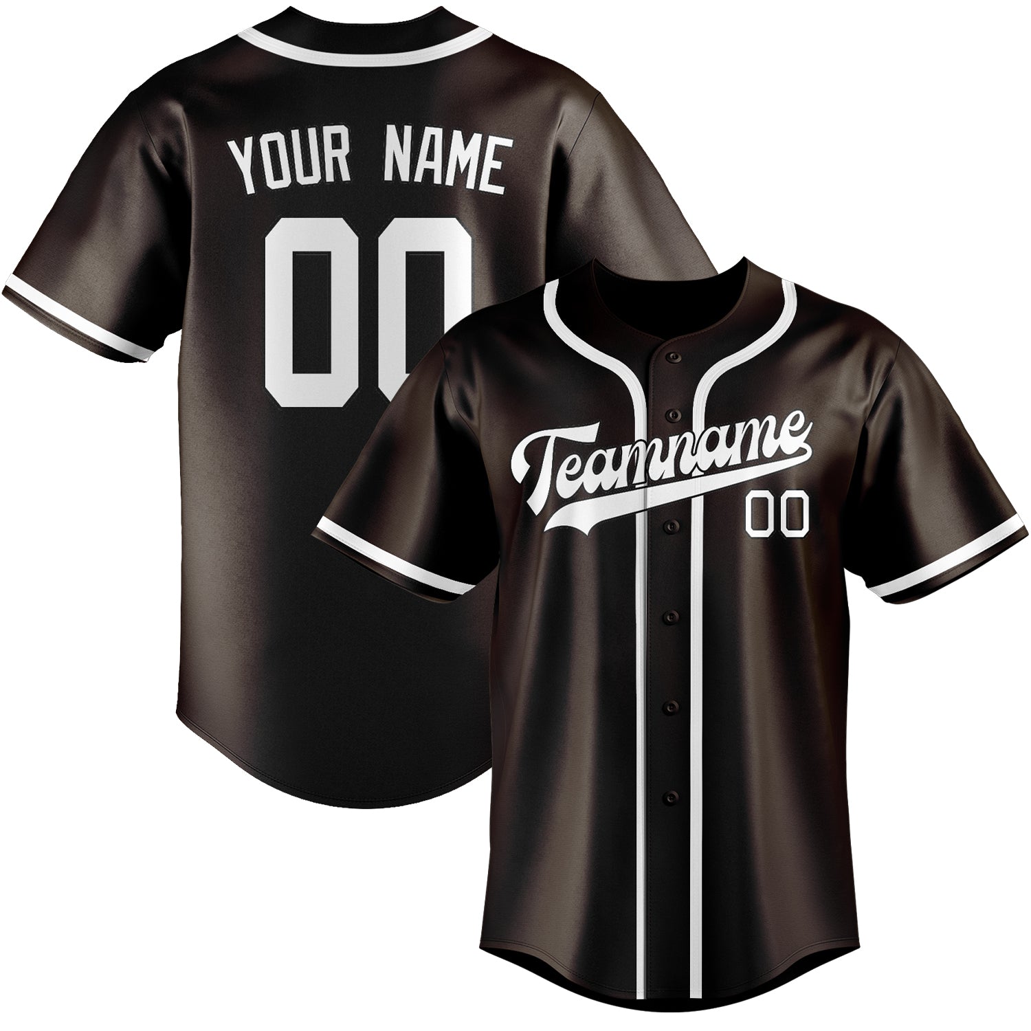 Maillot de baseball personnalisé marron et blanc