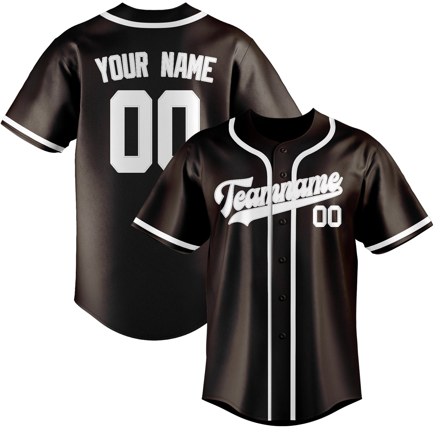 Maillot de baseball personnalisé marron et blanc