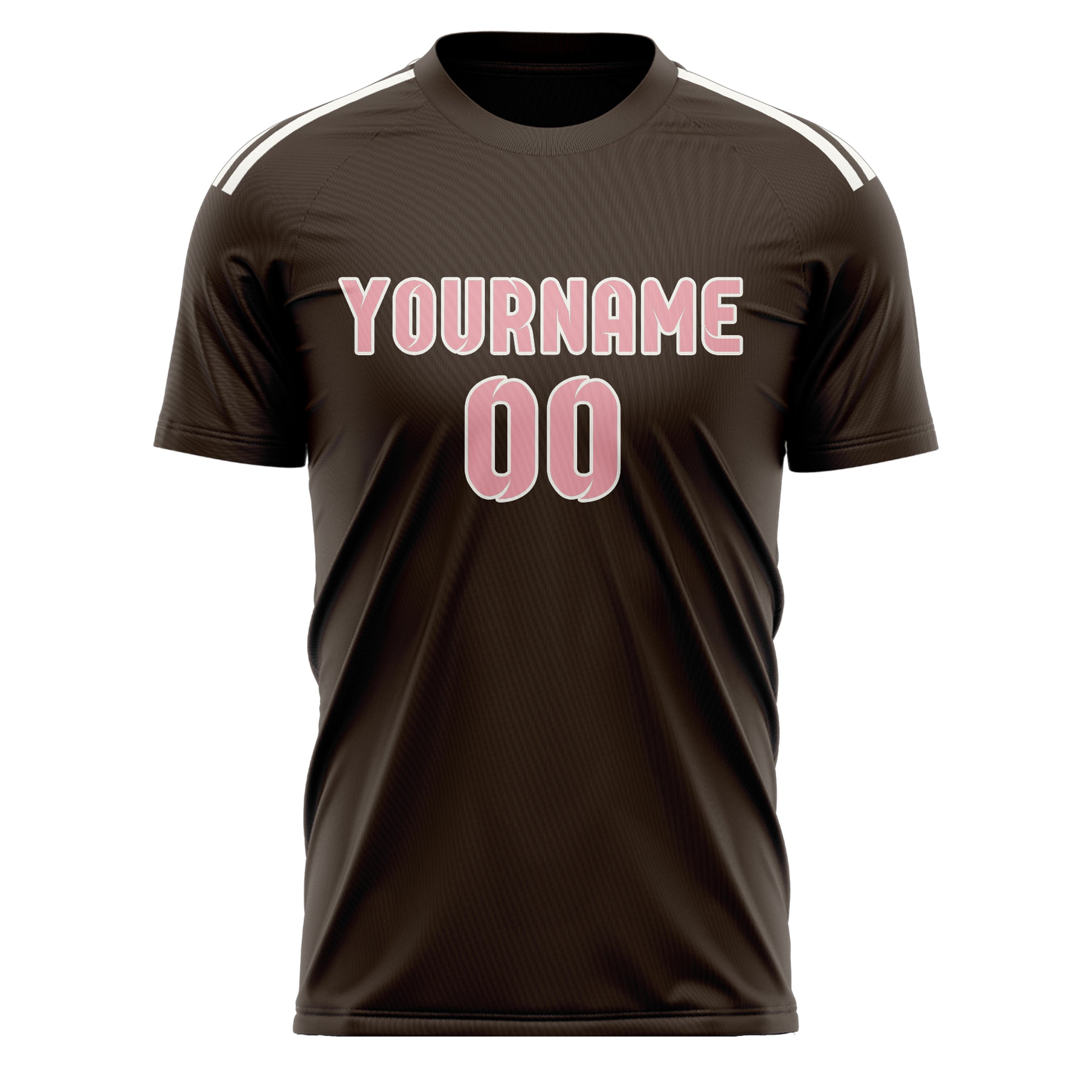 Maillot de football personnalisé marron et rose clair