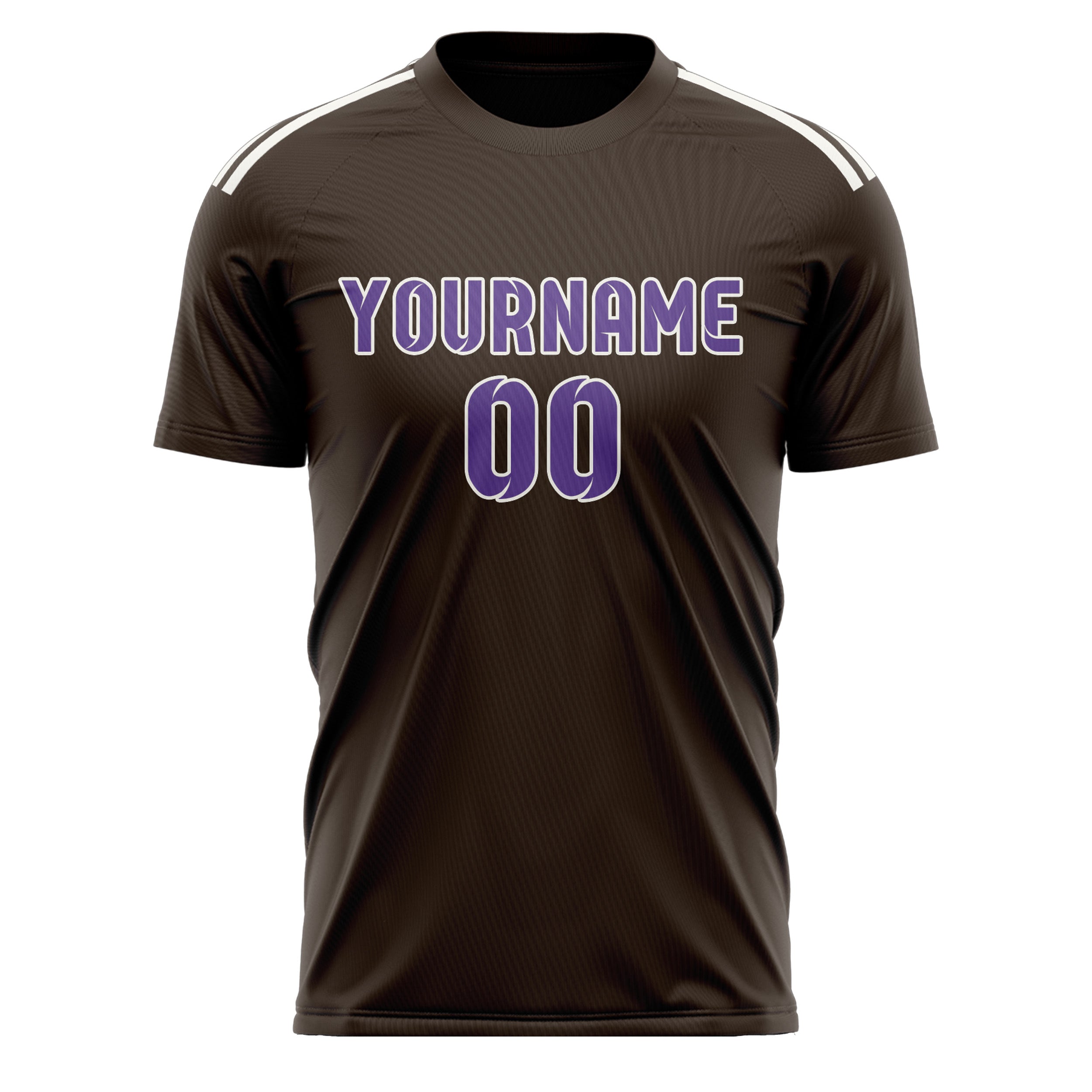Maillot de football personnalisé marron clair et violet