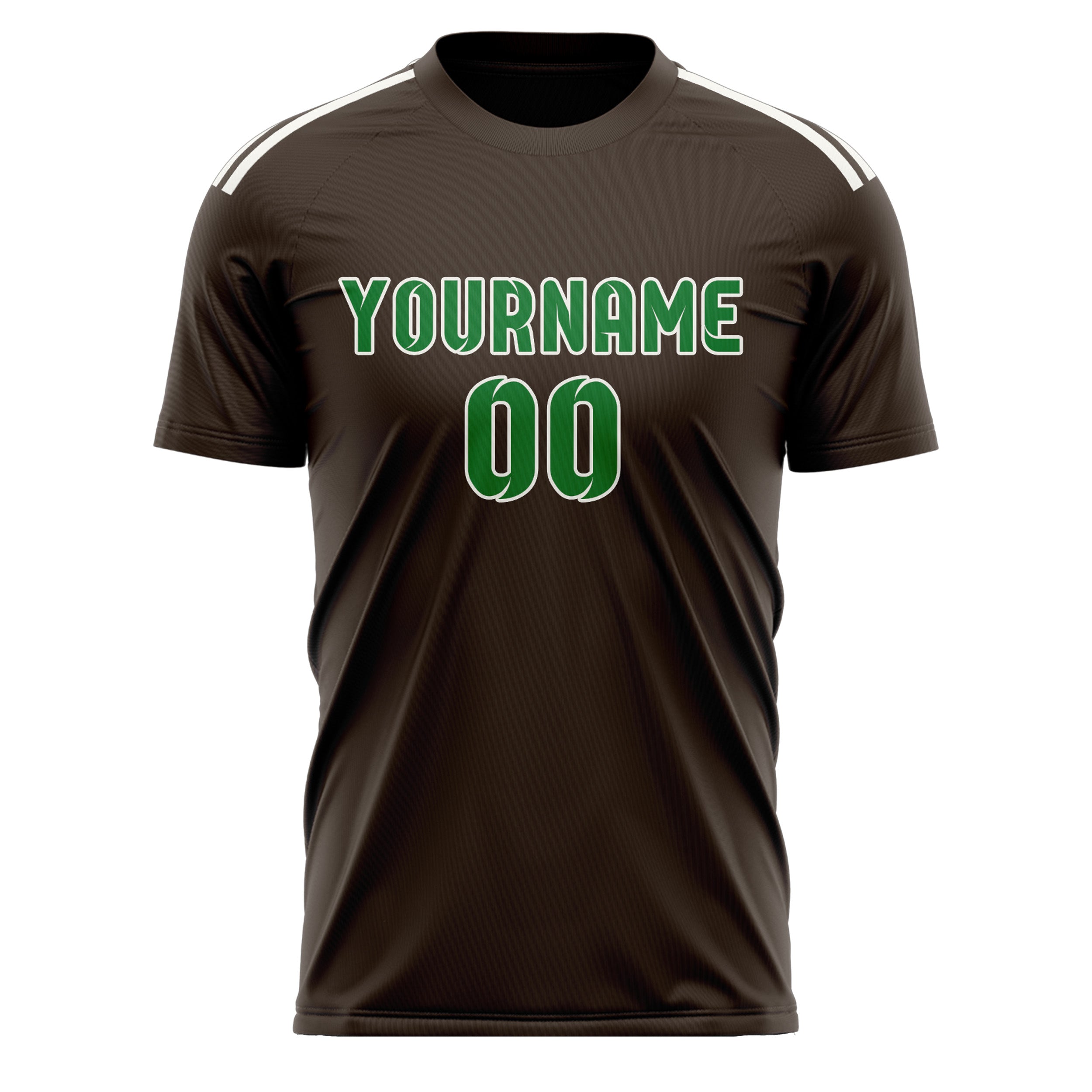 Maillot de football personnalisé marron et vert émeraude