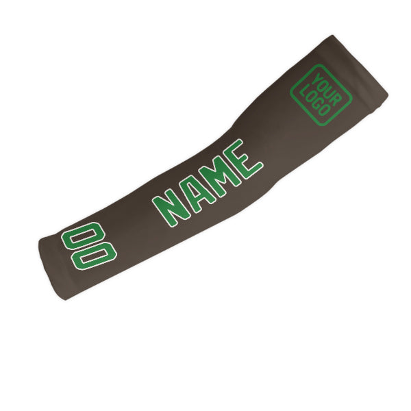Manchon de bras personnalisé marron et vert émeraude