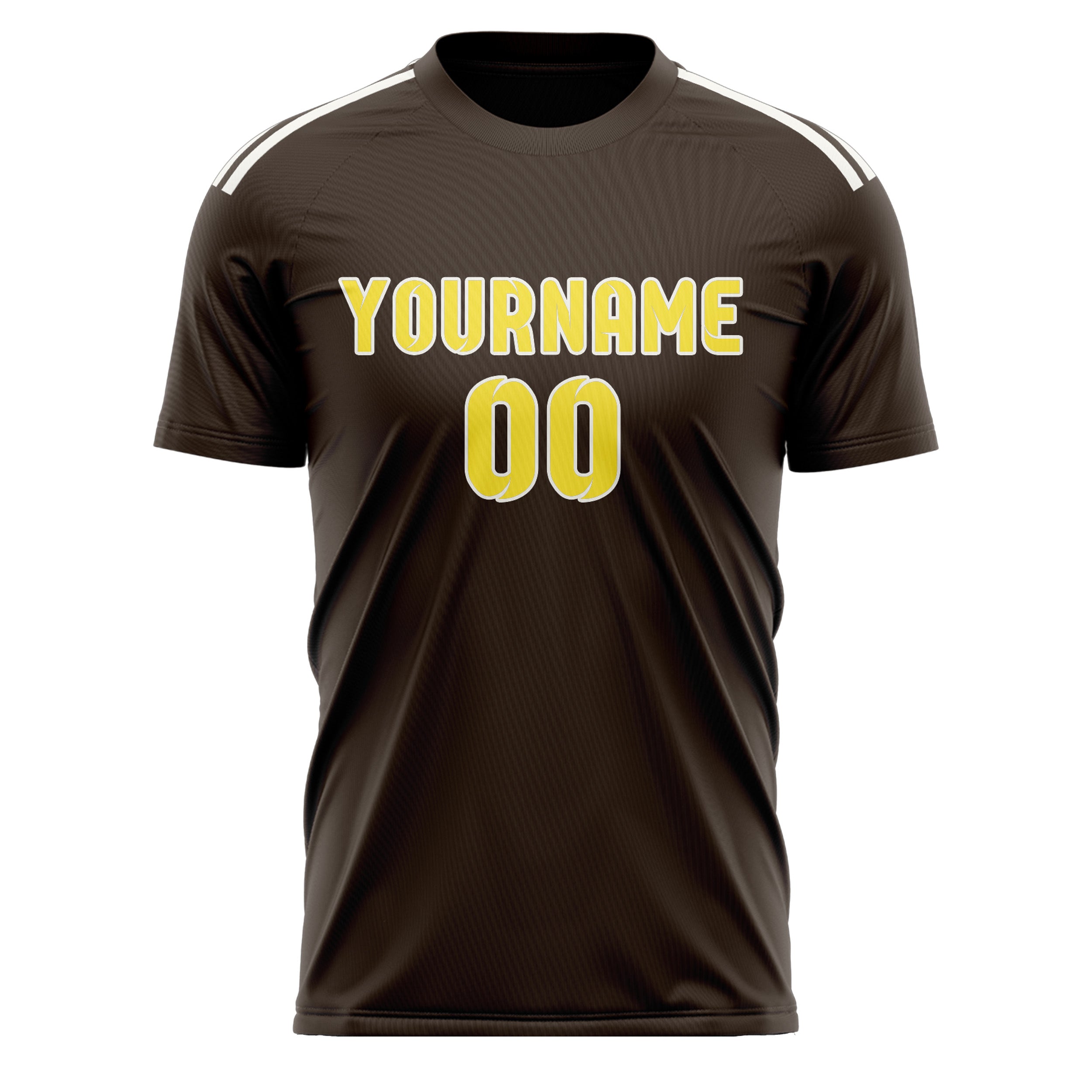 Maillot de football personnalisé marron et jaune clair