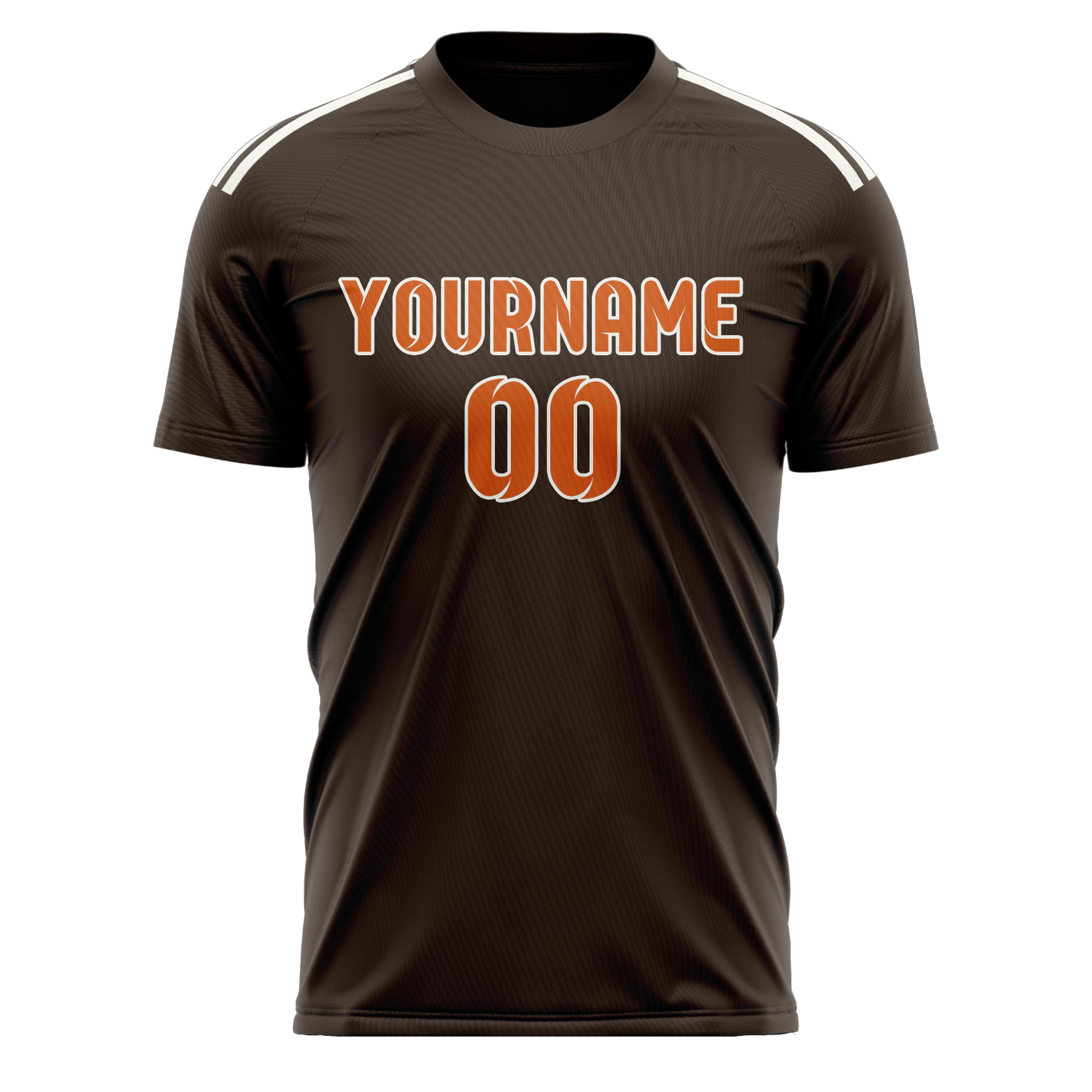 Maillot de football personnalisé marron et orange