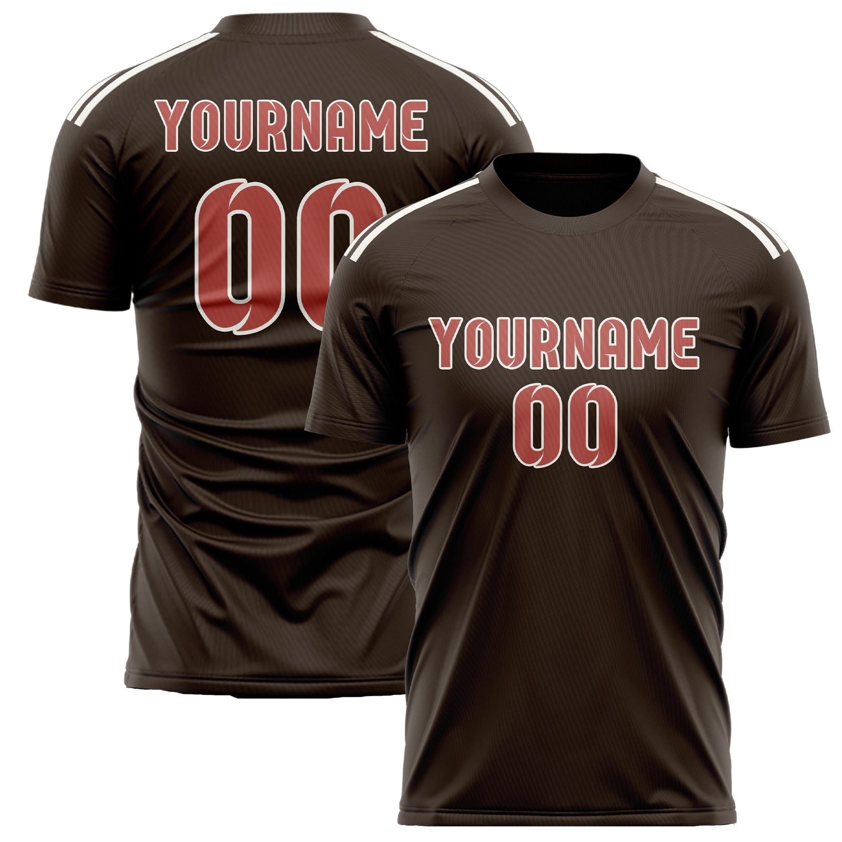 Maillot de football personnalisé marron Copper Rose