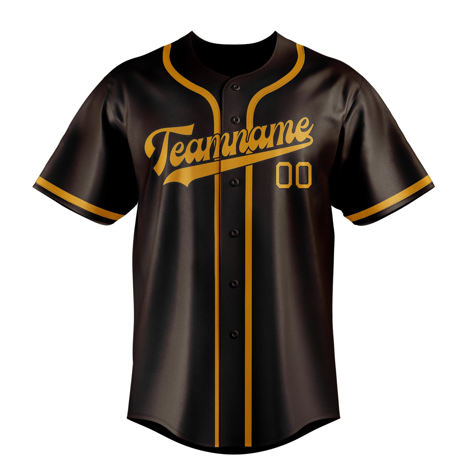 Maillot de baseball personnalisé marron et jaune