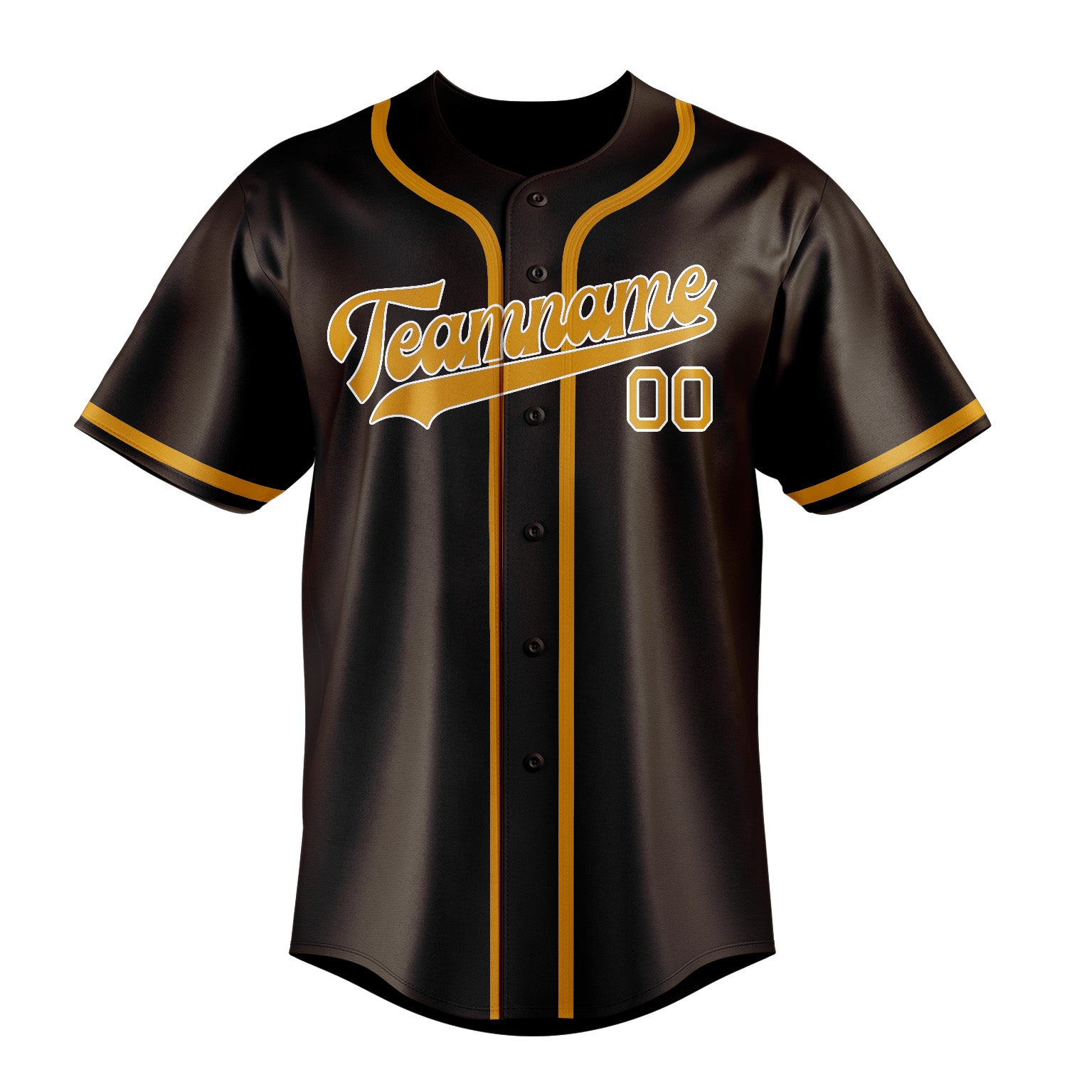 Maillot de baseball personnalisé marron et jaune