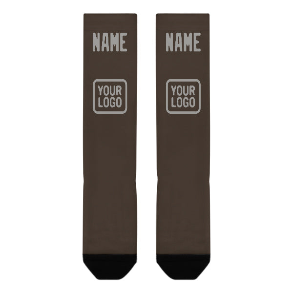 Chaussettes hautes marron et grises personnalisées
