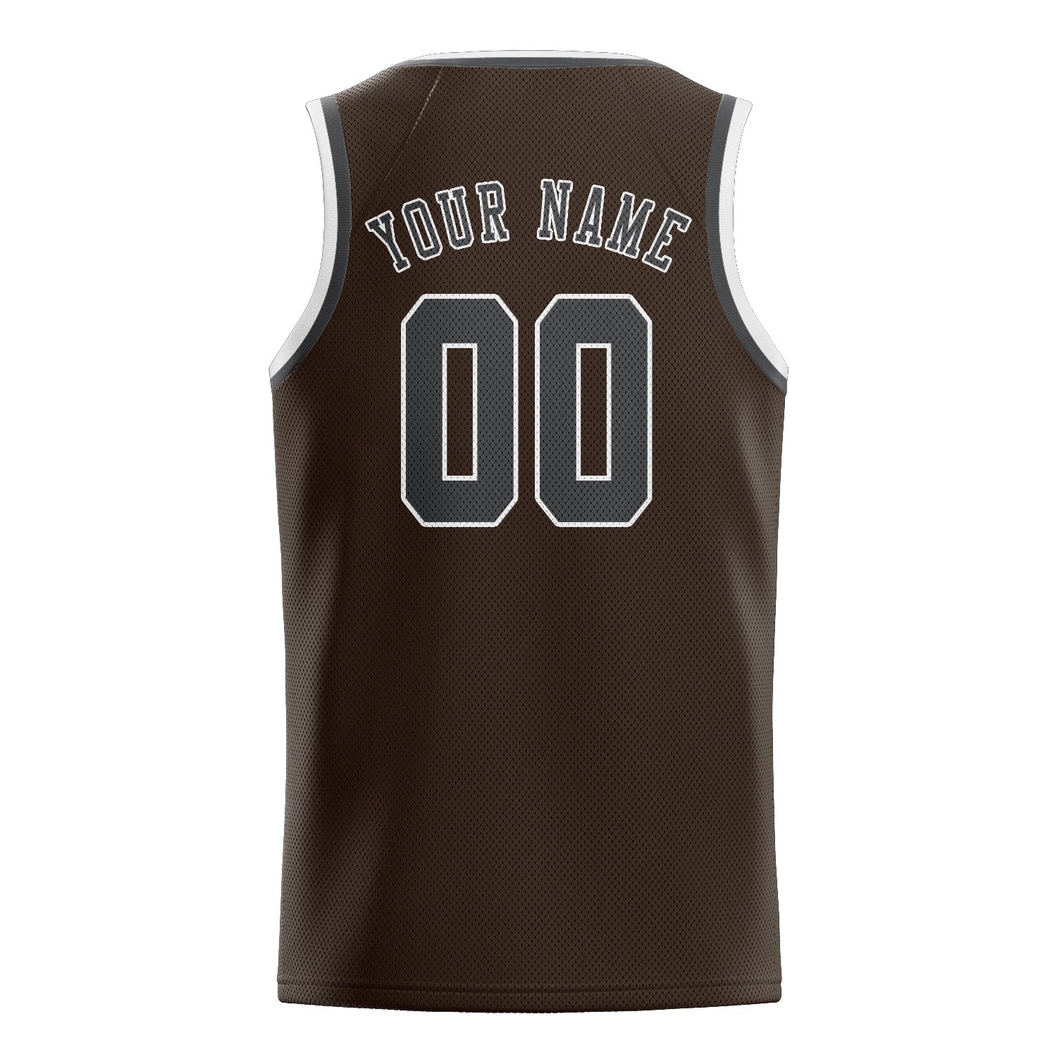 Maillot de basketball personnalisé marron et gris foncé