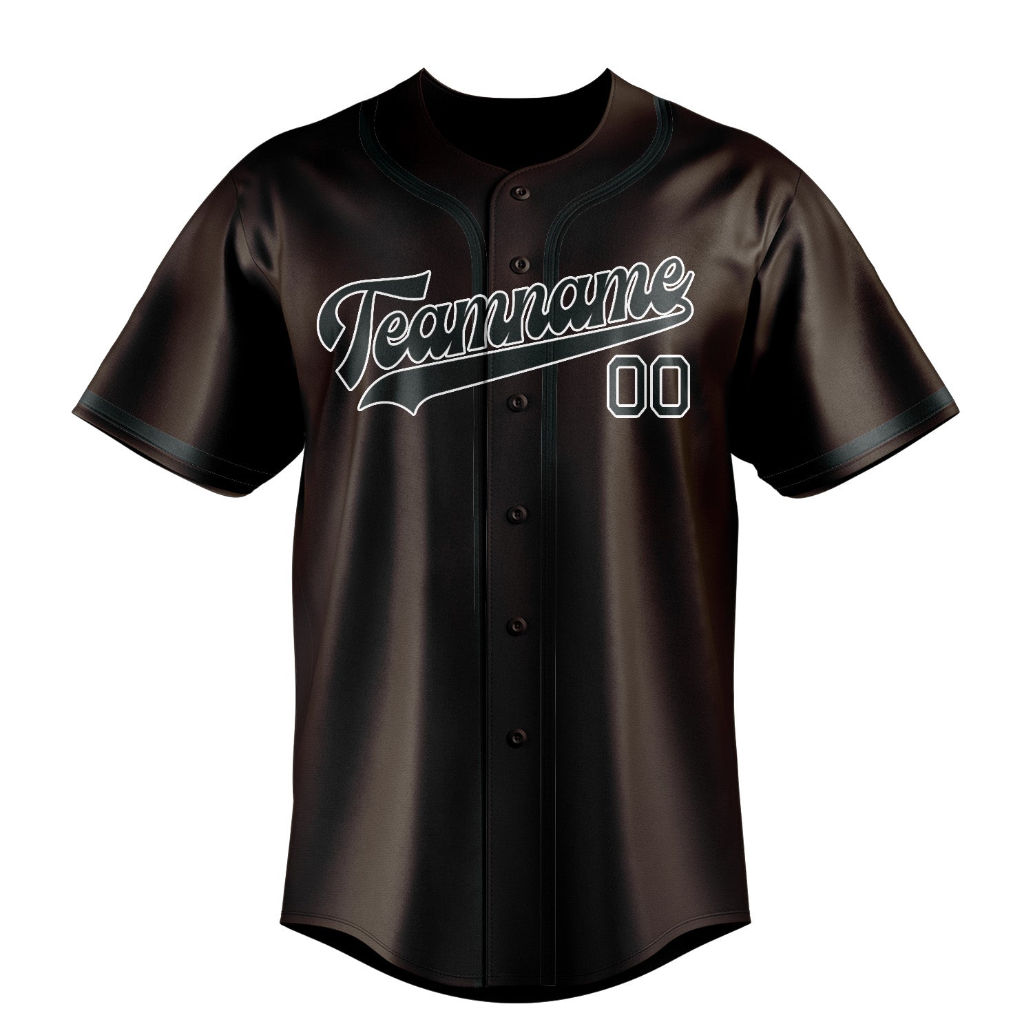 Maillot de baseball personnalisé marron et gris foncé