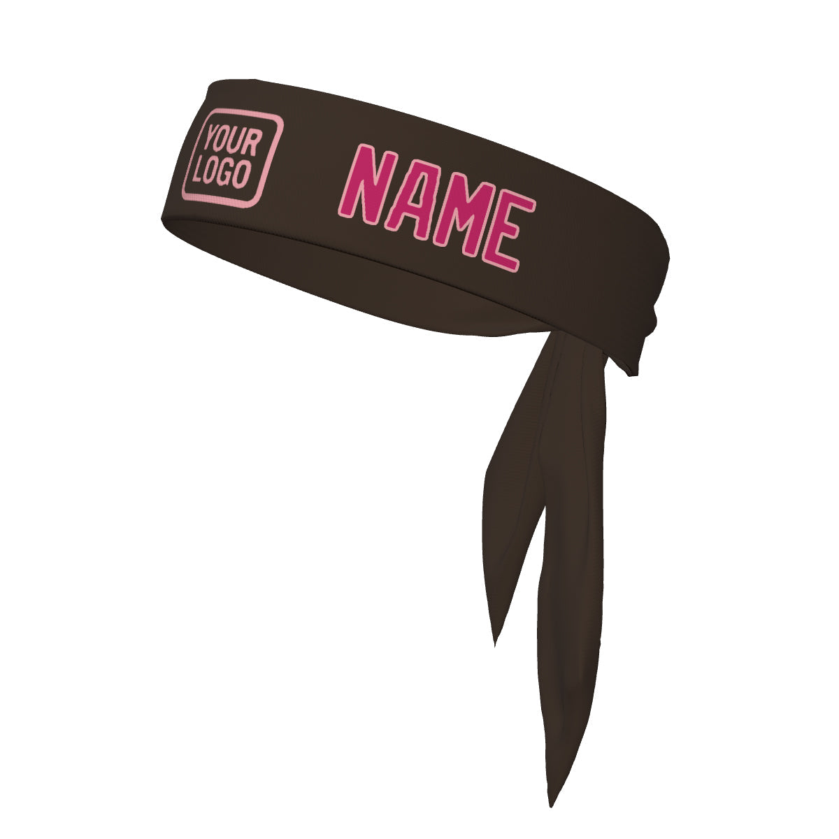 Bandeau personnalisé marron et rose