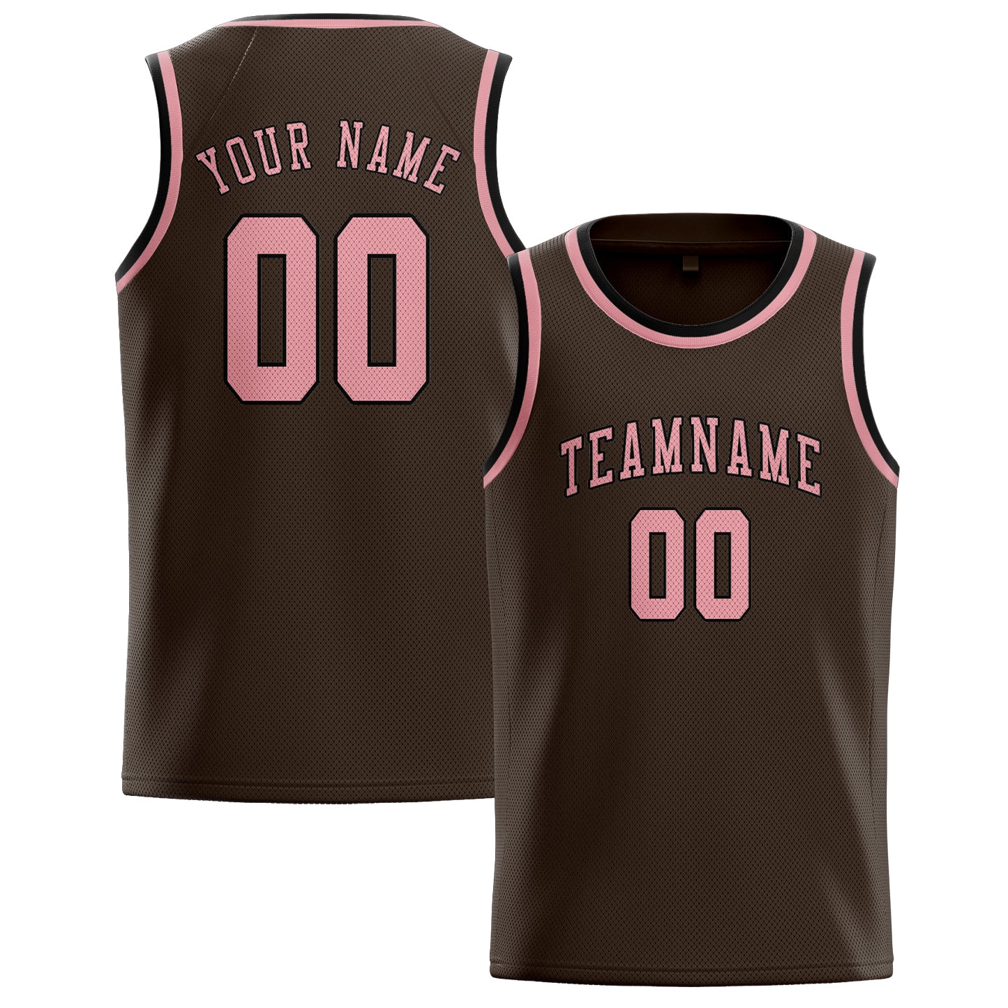 Maillot de basketball personnalisé marron et rose clair