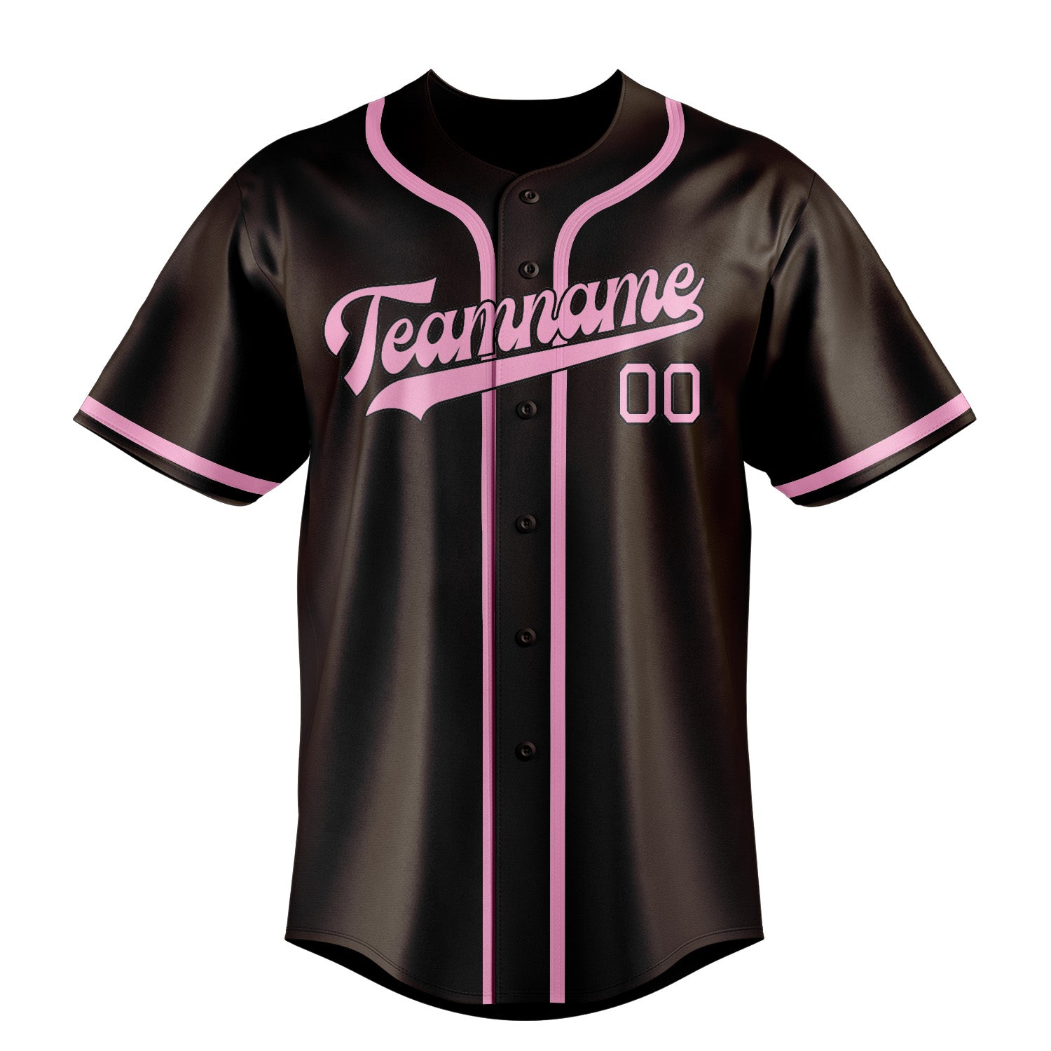 Maillot de baseball personnalisé marron et rose clair