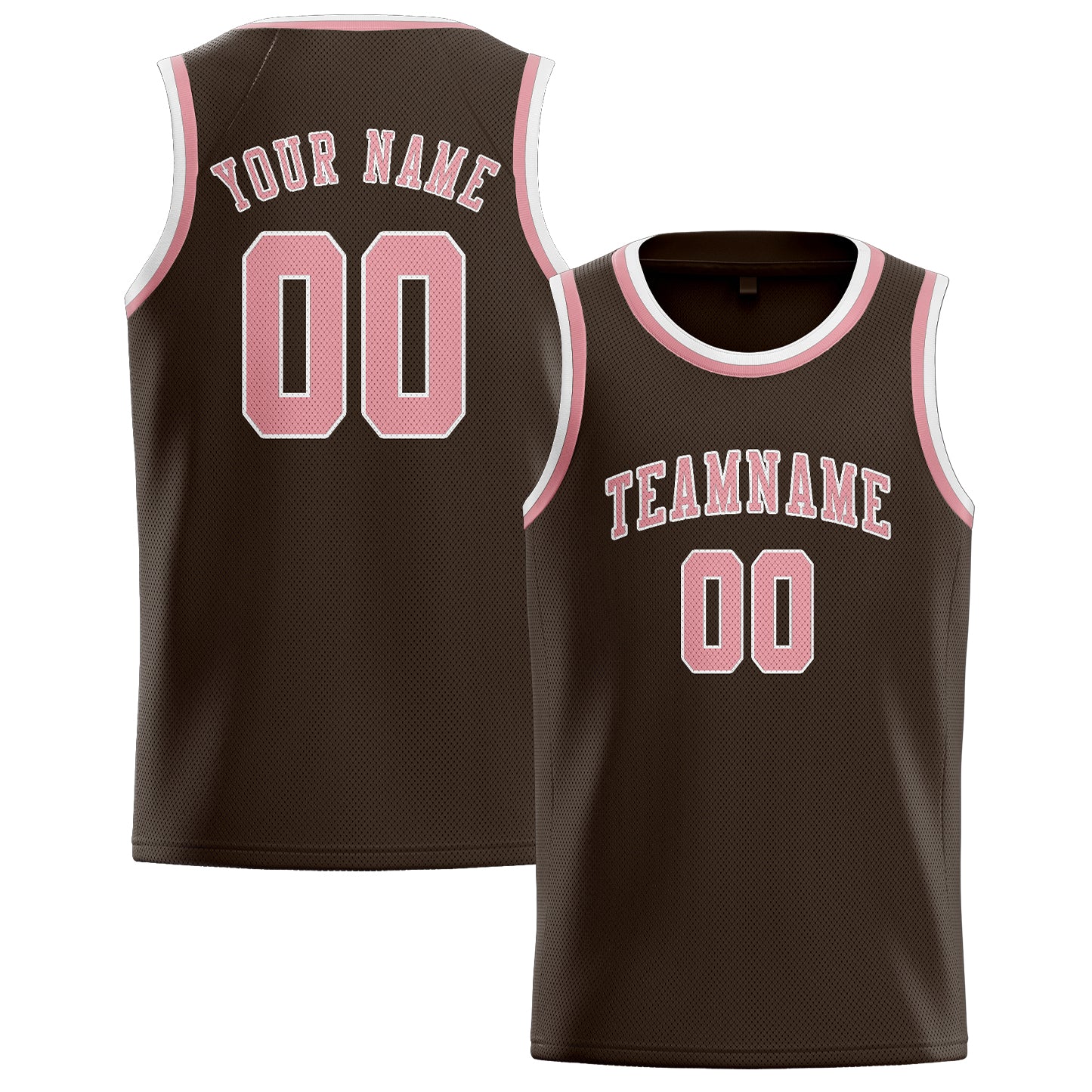 Maillot de basketball personnalisé marron et rose clair