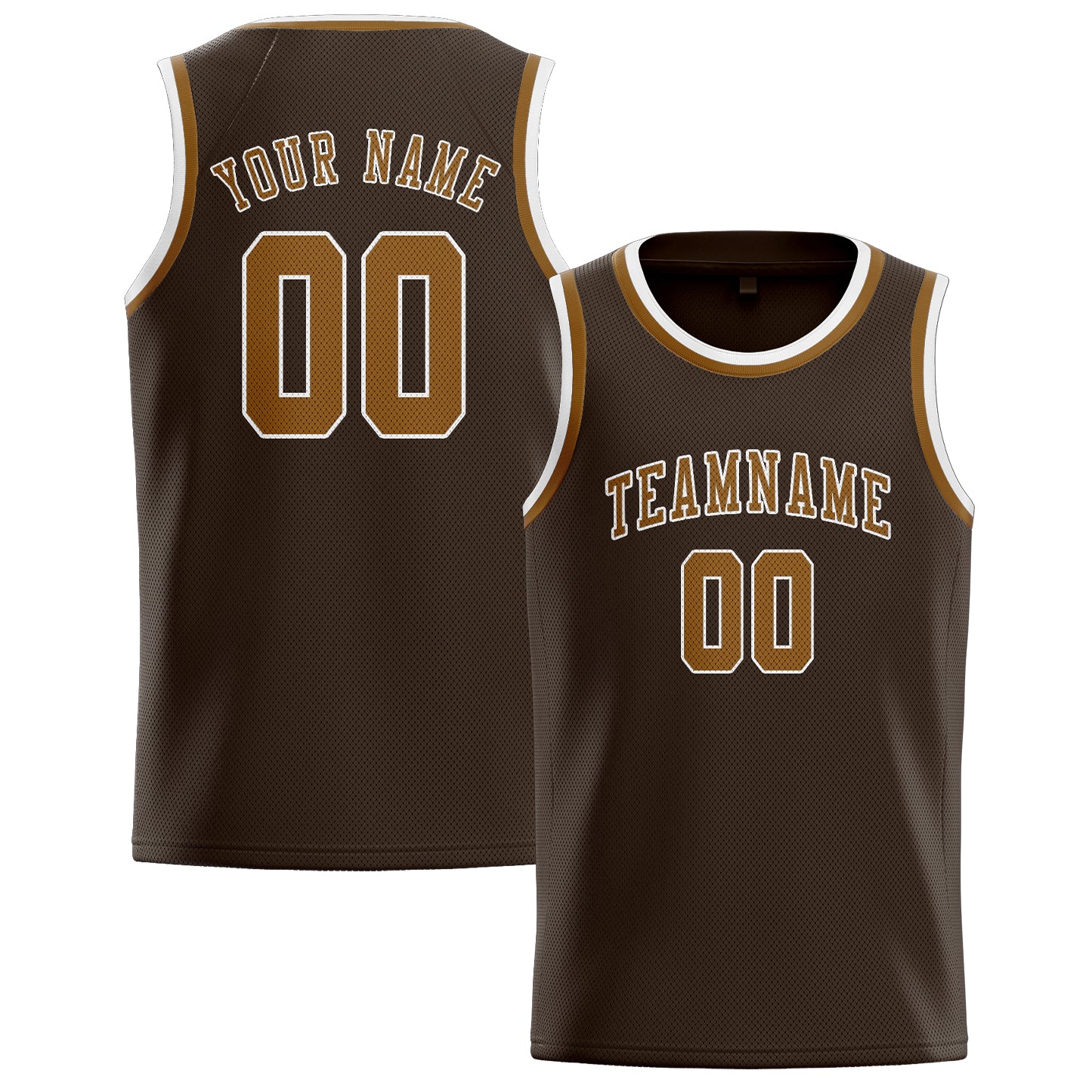Maillot de basketball kaki marron personnalisé