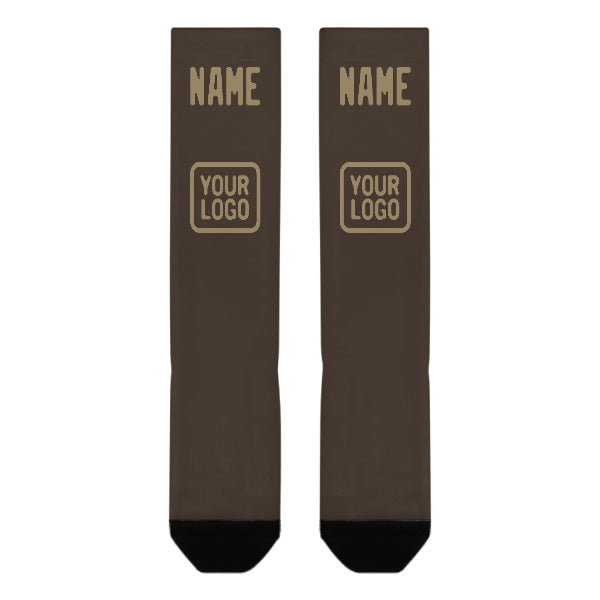 Chaussettes hautes marron kaki clair personnalisées