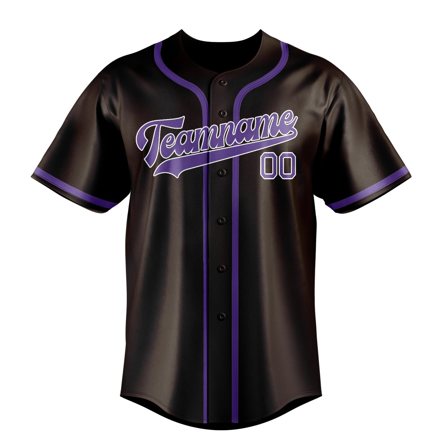 Maillot de baseball personnalisé marron clair et violet