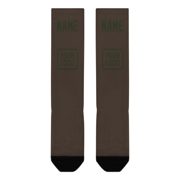 Chaussettes hautes marron olive personnalisées