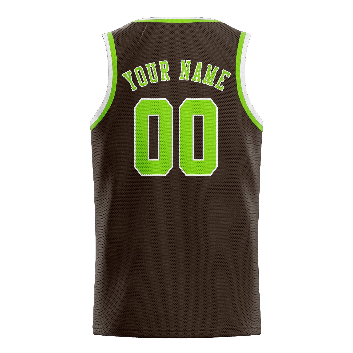Maillot de basketball personnalisé marron et vert émeraude