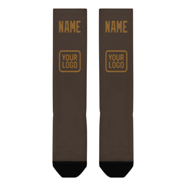 Chaussettes hautes kaki marron personnalisées