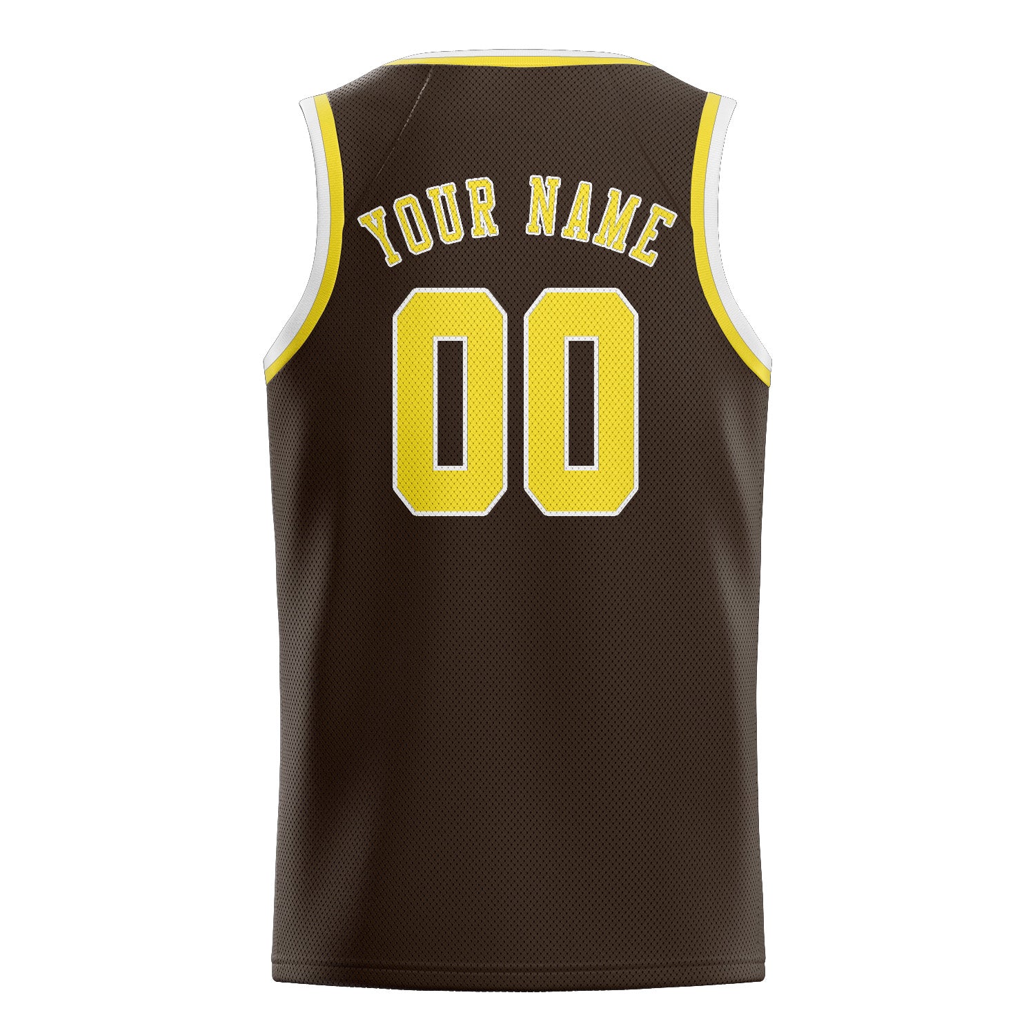 Maillot de basketball personnalisé marron et jaune clair