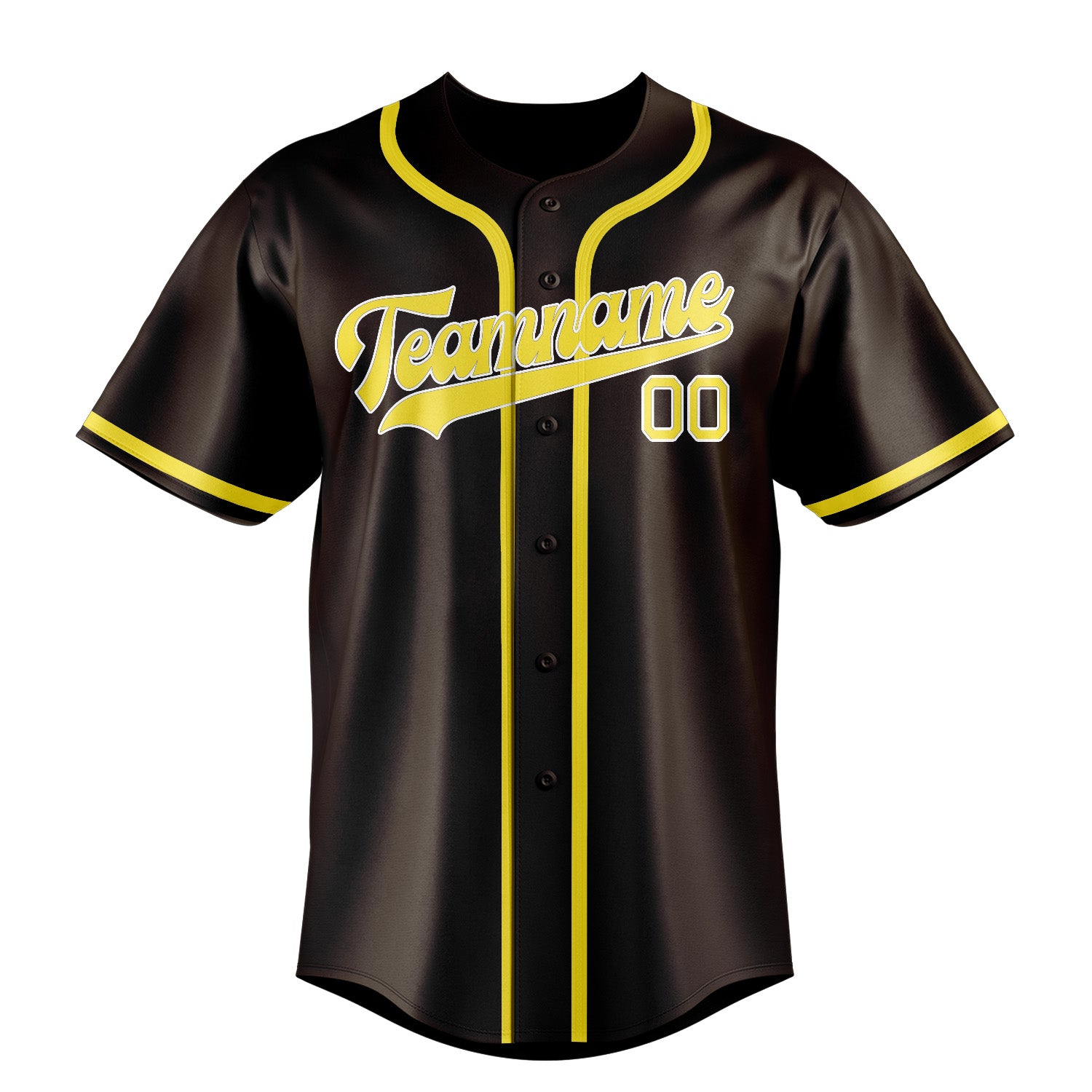 Maillot de baseball personnalisé marron et jaune clair