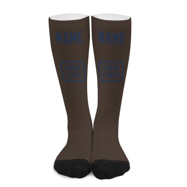 Chaussettes hautes marron et bleues personnalisées