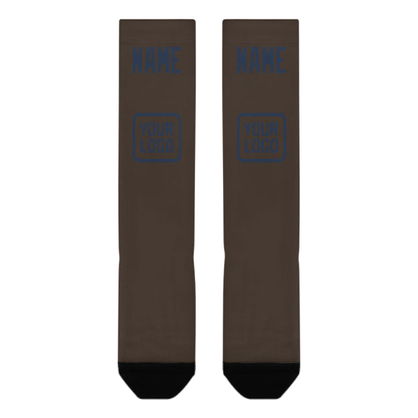 Chaussettes hautes marron et bleues personnalisées
