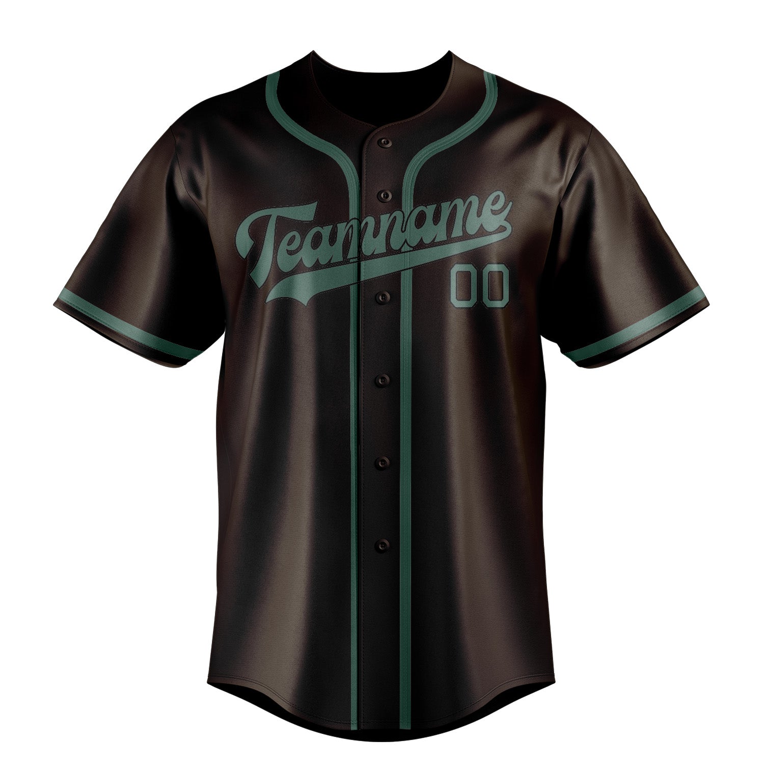 Maillot de baseball personnalisé marron, bleu et vert