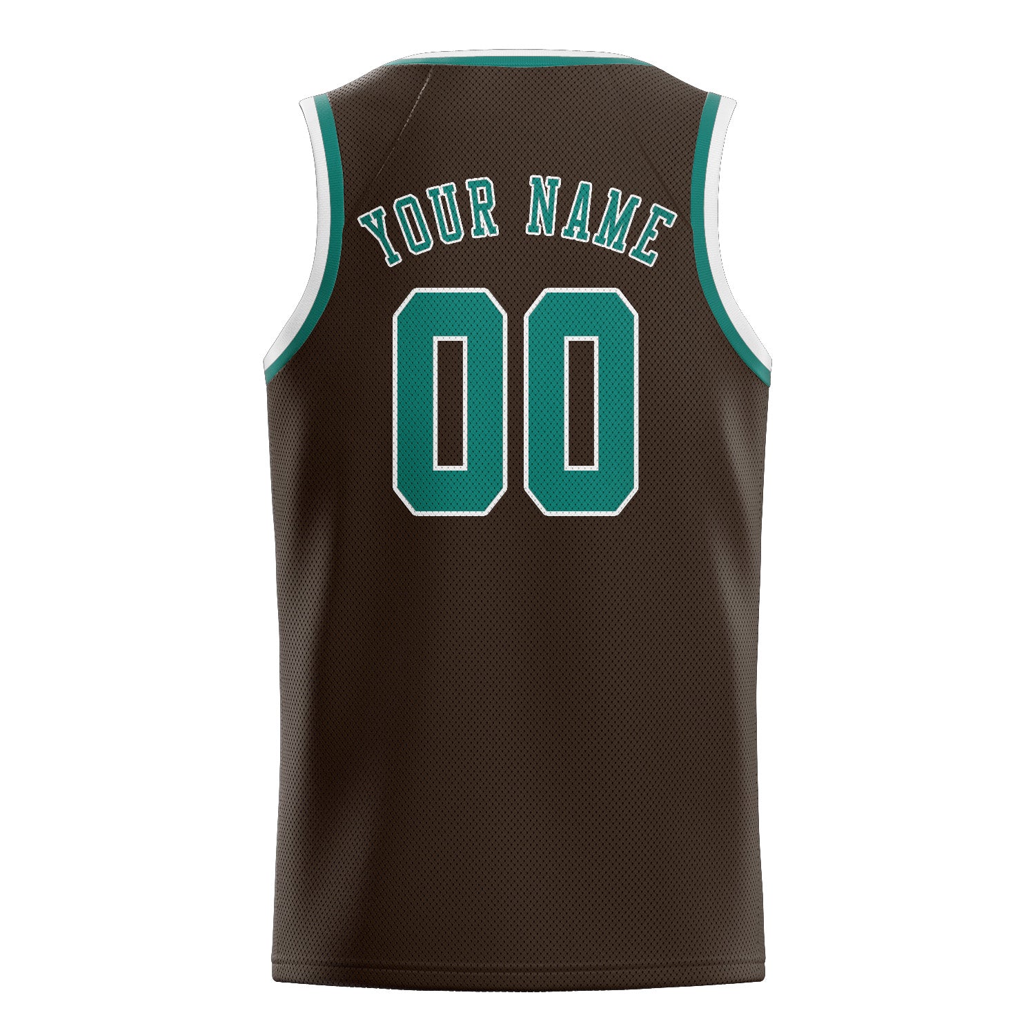 Maillot de basketball personnalisé marron, bleu et vert