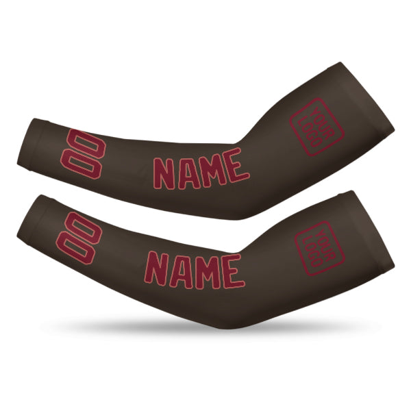 Manchon de bras personnalisé marron cramoisi rouge