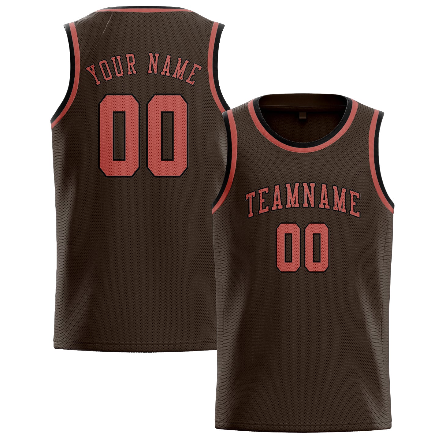 Maillot de basketball personnalisé marron et cuivre rose