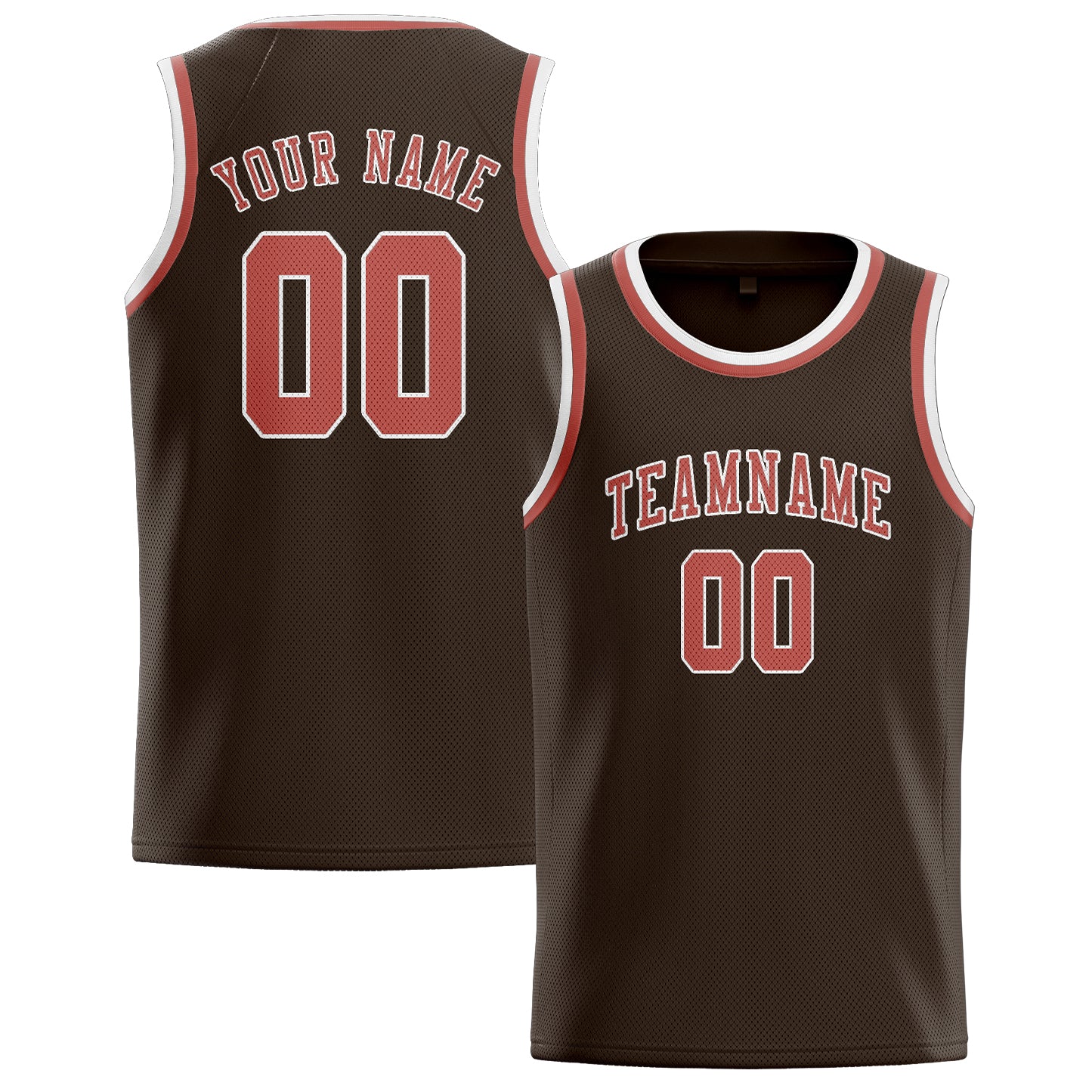 Maillot de basketball personnalisé marron et cuivre rose
