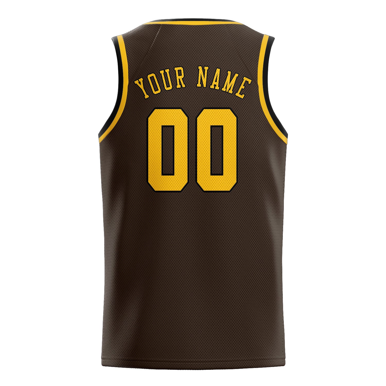 Maillot de basketball personnalisé marron et or