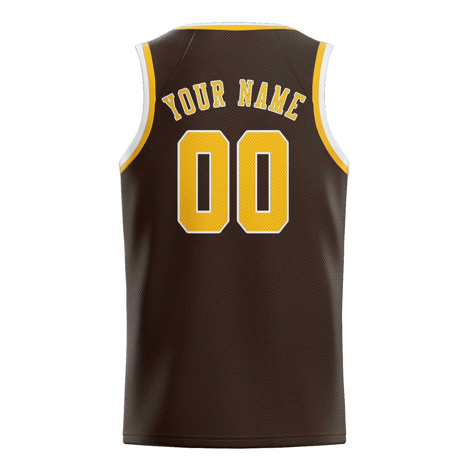 Maillot de basketball personnalisé marron et or