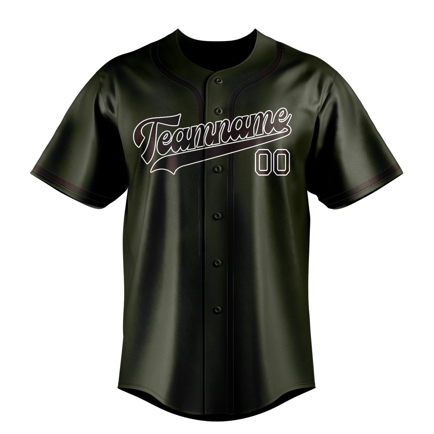 Maillot de baseball personnalisé marron olive