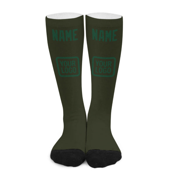 Chaussettes hautes personnalisées vert olive