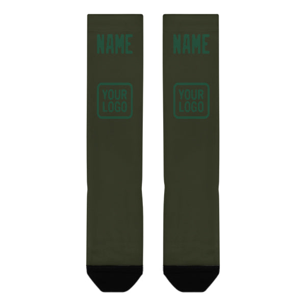 Chaussettes hautes personnalisées vert olive