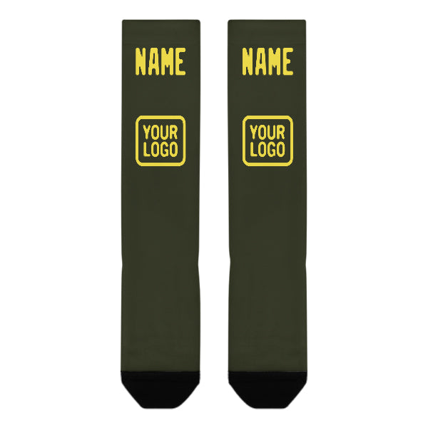 Chaussettes hautes personnalisées jaune olive clair