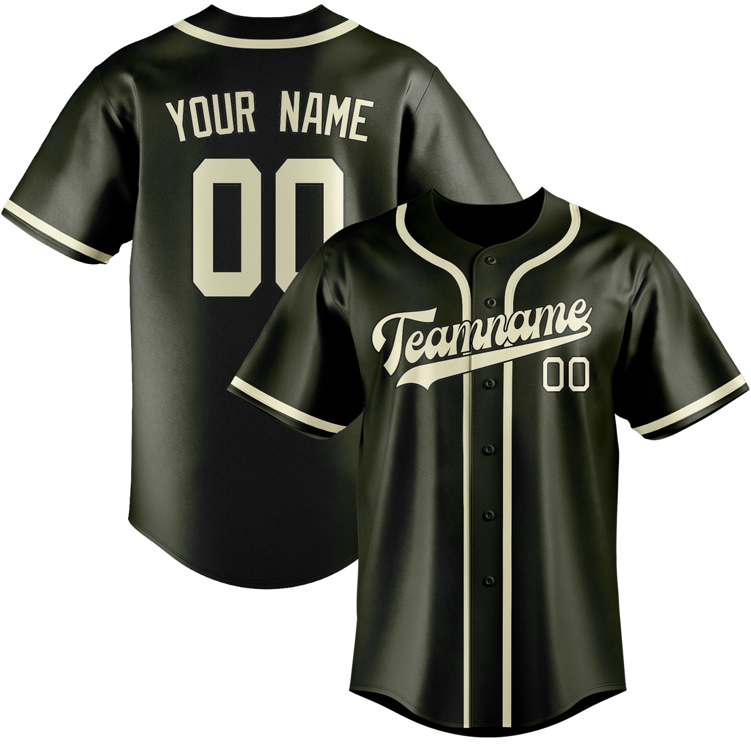 Maillot de baseball personnalisé couleur crème olive