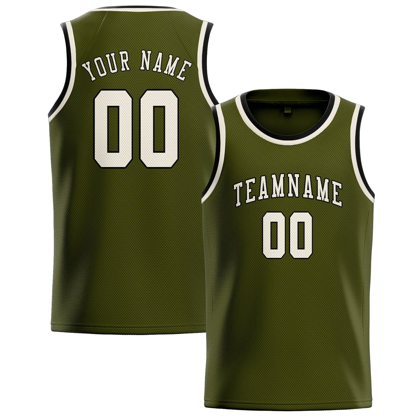 Maillot de basketball personnalisé couleur crème olive