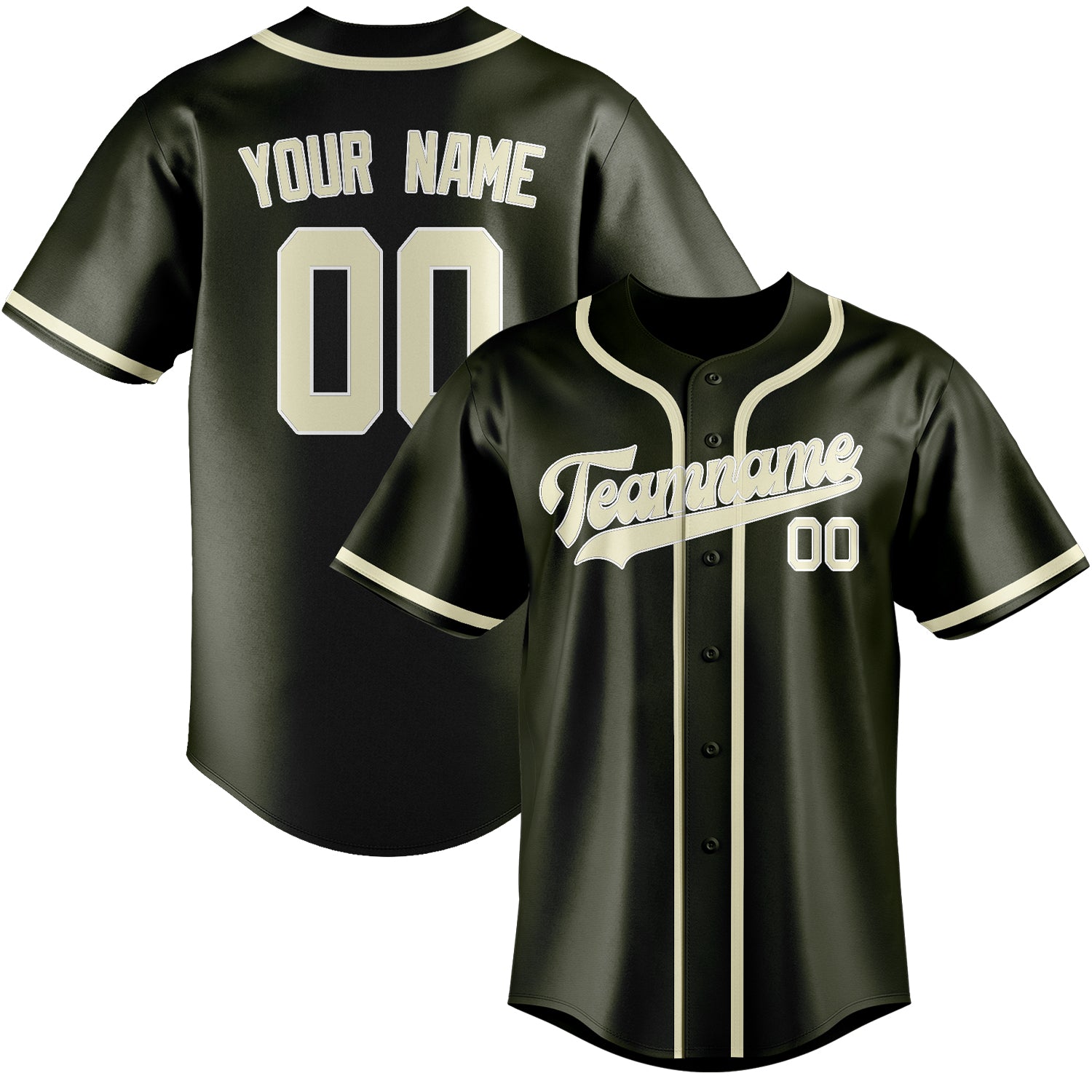 Maillot de baseball personnalisé couleur crème olive