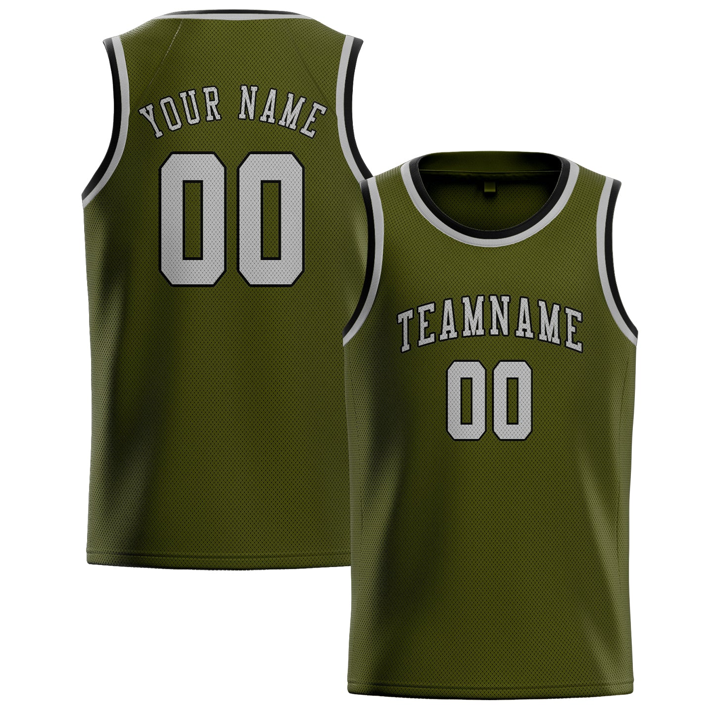 Maillot de basketball personnalisé gris olive