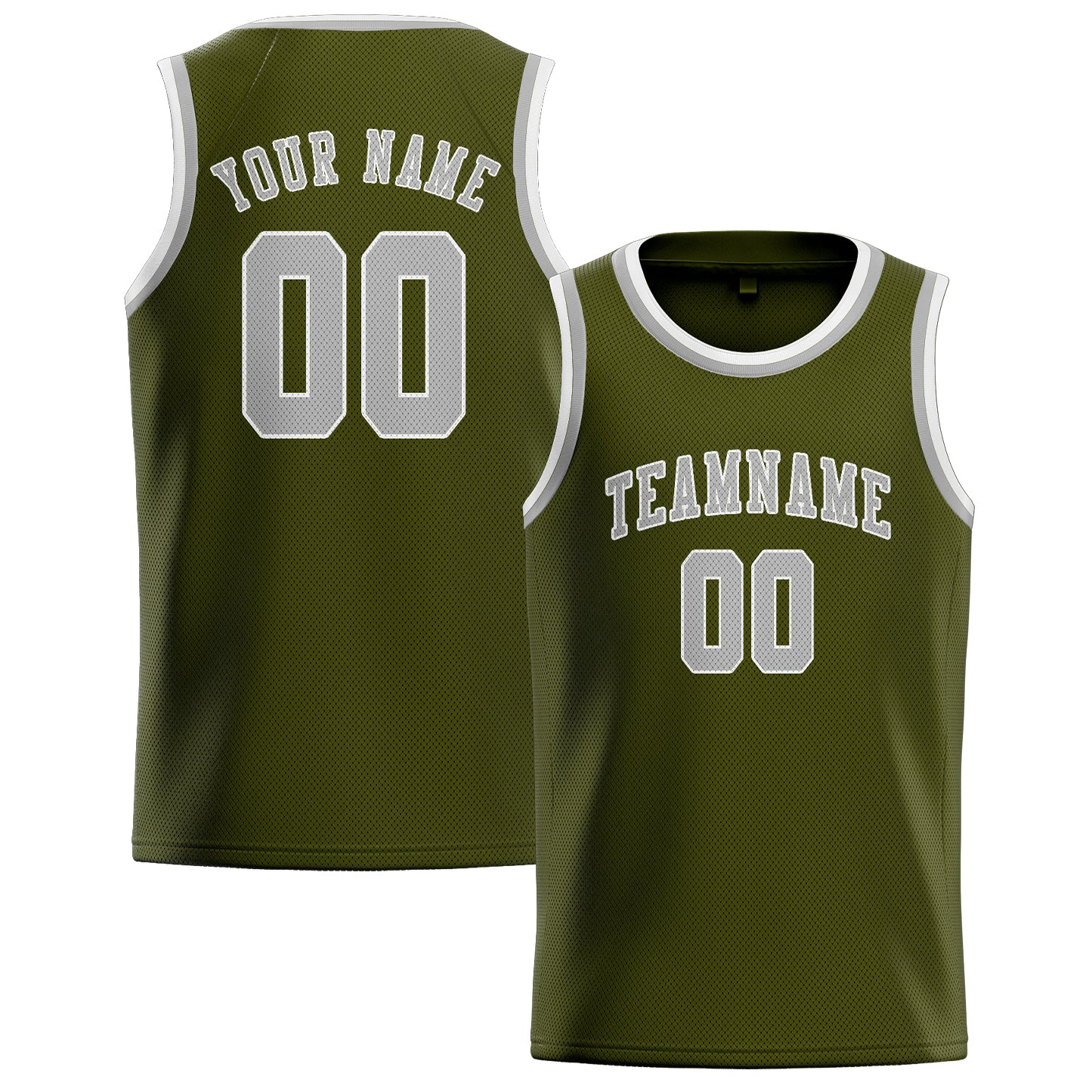Maillot de basketball personnalisé gris olive