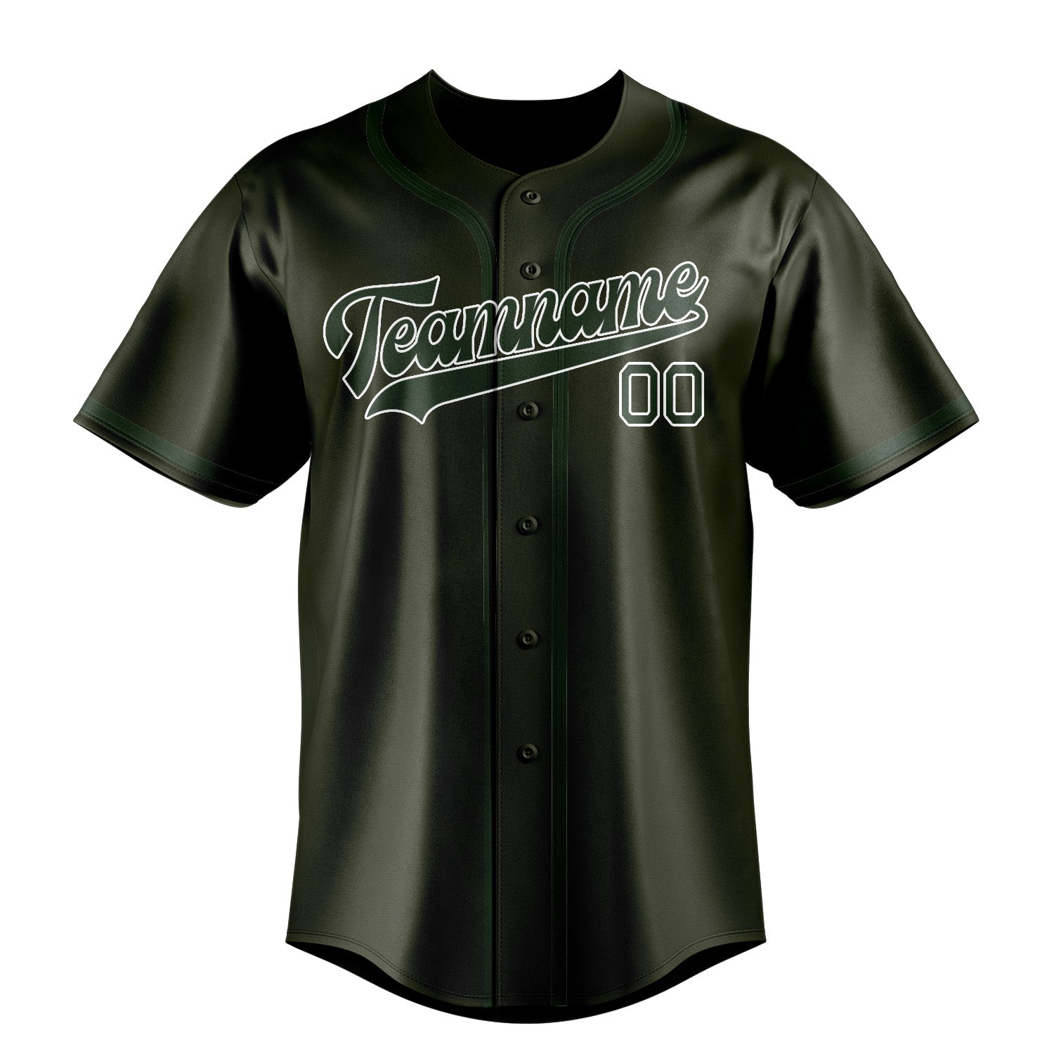 Maillot de baseball personnalisé vert olive foncé